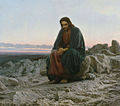 Christus in de woestijn (1872) Ivan Kramskoj