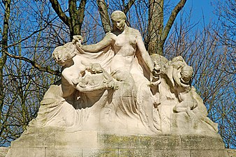 « A raça negra acolhida pela Bélgica » (Monument to the Belgian pioneers in Congo, Cinquentenário, Bruxelas).