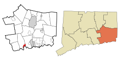 Location in New London County, Connecticut