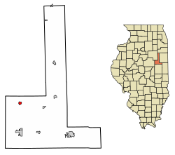 Location of Sibley in Ford County, Illinois.