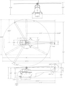 3-view line drawing of the Sikorsky HO4S-2