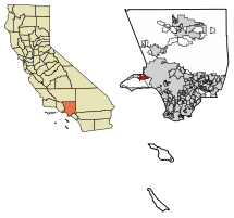 Location of Calabasas in Los Angeles County, California