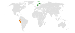 Map indicating locations of Norway and Peru