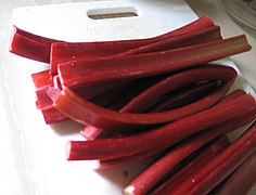 Cleaned rhubarb stalks