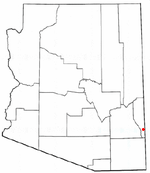 Location of Duncan in Greenlee County, Arizona