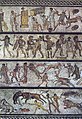 Image 43The Zliten mosaic, from a dining room in present-day Libya, depicts a series of arena scenes: from top, musicians; gladiators; beast fighters; and convicts condemned to the beasts (from Roman Empire)