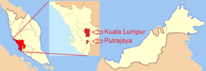 Розташування міста Путраджая