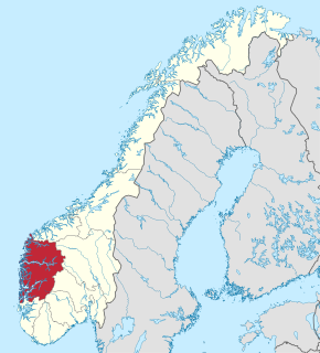 Vestland na mapě Norska