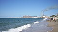 Beach and power plant at Puerto Libertad