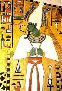 Vechiul zeu egiptean Osiris al vieții de apoi, al lumii de dincolo și al morților, era înfățișat de obicei cu față verde.