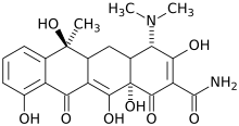 Estrutura química de Tetraciclina