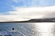 Bennett Island – M/S Hanseatic anchoring in the roads at the north coast