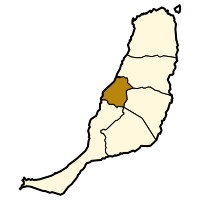 Localisation de Betancuria dans l'île de Fuerteventura.