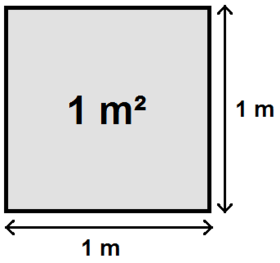 Un carré d'un mètre de côté, soit un mètre carré.