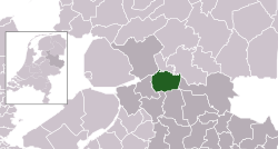 Highlighted position of Staphorst in a municipal map of Overijssel