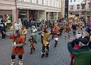 People dressed as fantasy Vikings