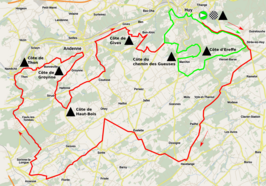 Routekaart van de Waalse Pijl 2021