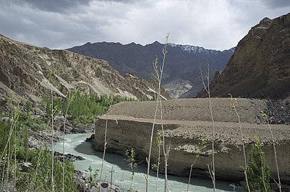 Die Indus naby Leh, Indië