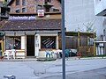 Fast Food Seka, on the place of a pre-1990s-war mosque (tombstones on the right)