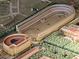 Het Stadion en het Odeon van Domitianus (maquette van P. Bigot)