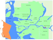 Location of Kwantlen in Metro Vancouver