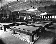 Interior of pool room, 1925