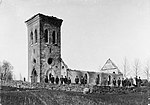 Källeryds kyrka efter branden 1904.