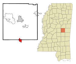 Location of Union, Mississippi