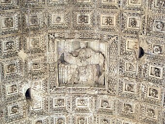 Roman egg-and-dart in the coffers on the ceiling in the Arch of Titus