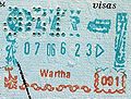 Visum-Stempel Wartha, 1986