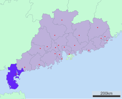 湛江市在广东省的地理位置
