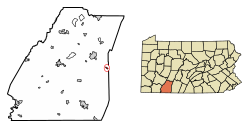 Location of New Baltimore in Somerset County, Pennsylvania.