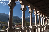 La loggia d'estil gòtic venecià del castell Buonconsiglio a Trento, Itàlia.