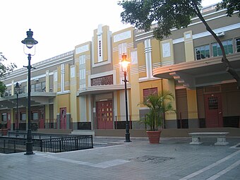 Art Deco architecture in a city marketplace building