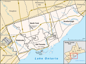 Map showing the location of Downsview Park