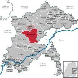 Elhelyezkedése Baden-Württemberg térképén