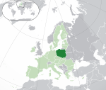 ヨーロッパにおけるポーランドの地図