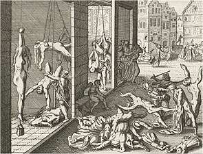 The Sack of Antwerp in 1576, in which 17,000 people died.[29]