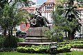 Monument to Emperor Pedro II in the garden at the square which bears his name