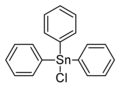 Triphenyltin chloride, a highly toxic white solid, used as a biocide