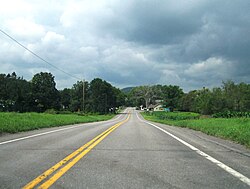 Entering hamlet of Warren along US 20 westbound