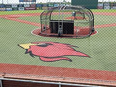 Vincent-Beck Stadium infield and batter's cage