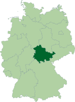 Mapa ning Germany, karinan ning Thuringia highlighted