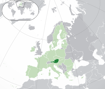 Lage Eesterreichs in Europa und in der EU