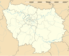 Mapa konturowa Île-de-France, na dole po prawej znajduje się punkt z opisem „Montereau-Fault-Yonne”