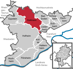 Läget för Kelkheim i Main-Taunus-Kreis
