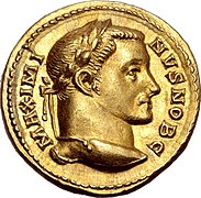 Aureus of Maximinus II, 313