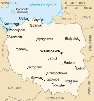 Carte de la Pologne.