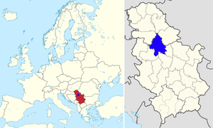 Location athin Europe an Serbie