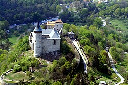 Kunětická hora from air